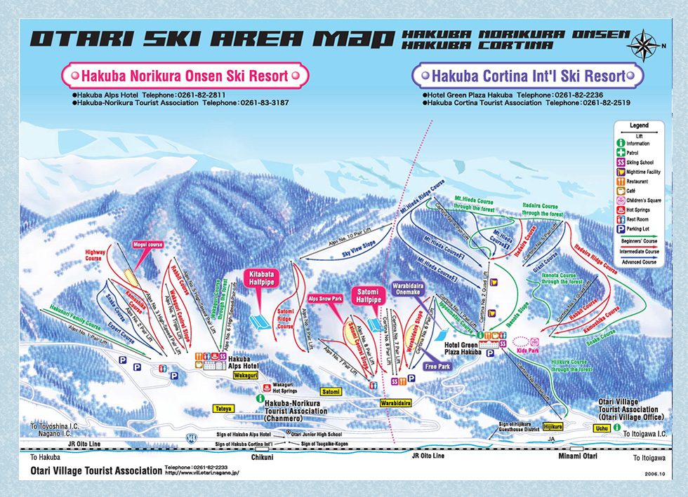Cortina and Norikura piste map